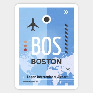 BOS BOSTON airport code Sticker